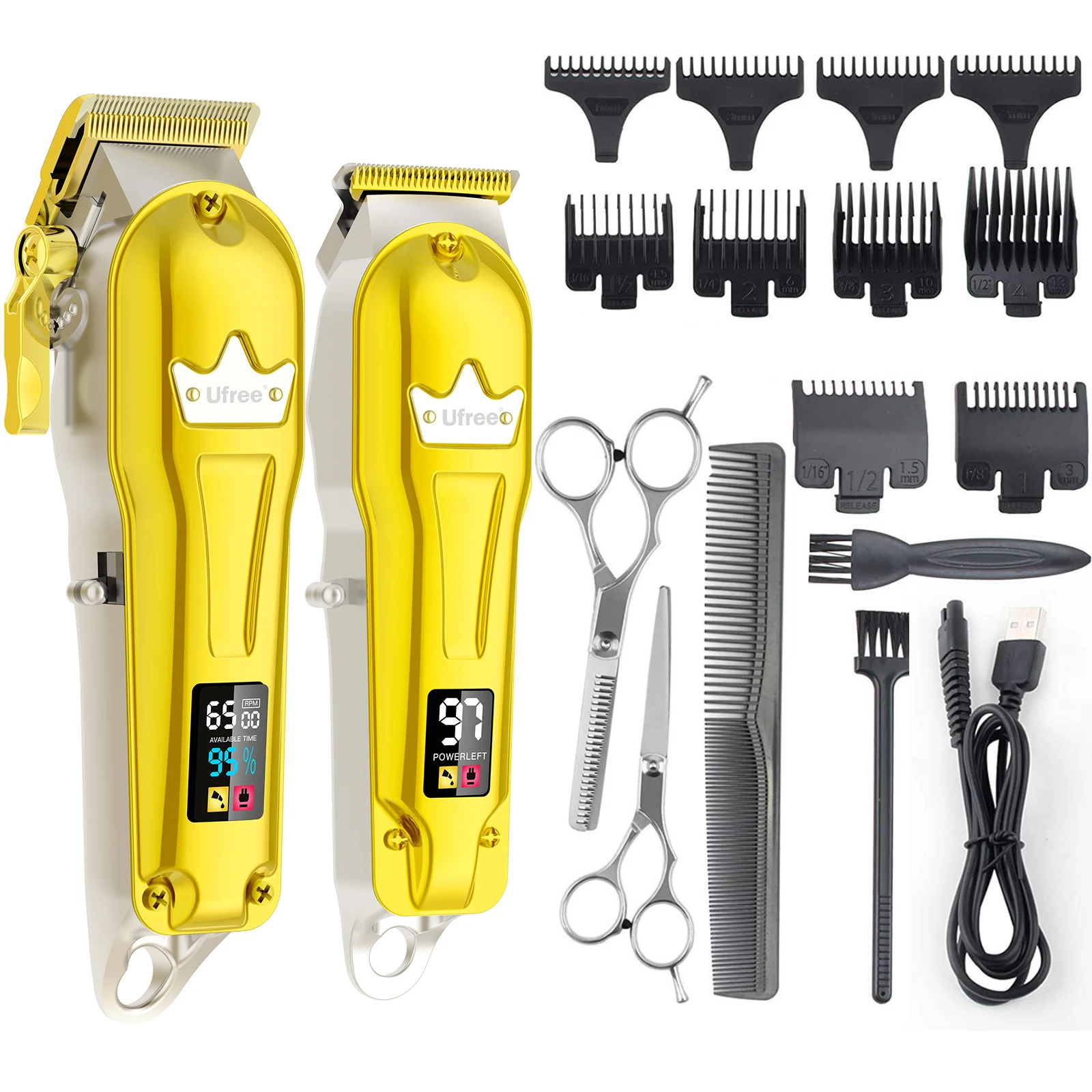 Ufree 2021 New USB Rechargeable Skin Safe Electric Hair Trimmers & Clippers Man Hair Clippers Set Professional