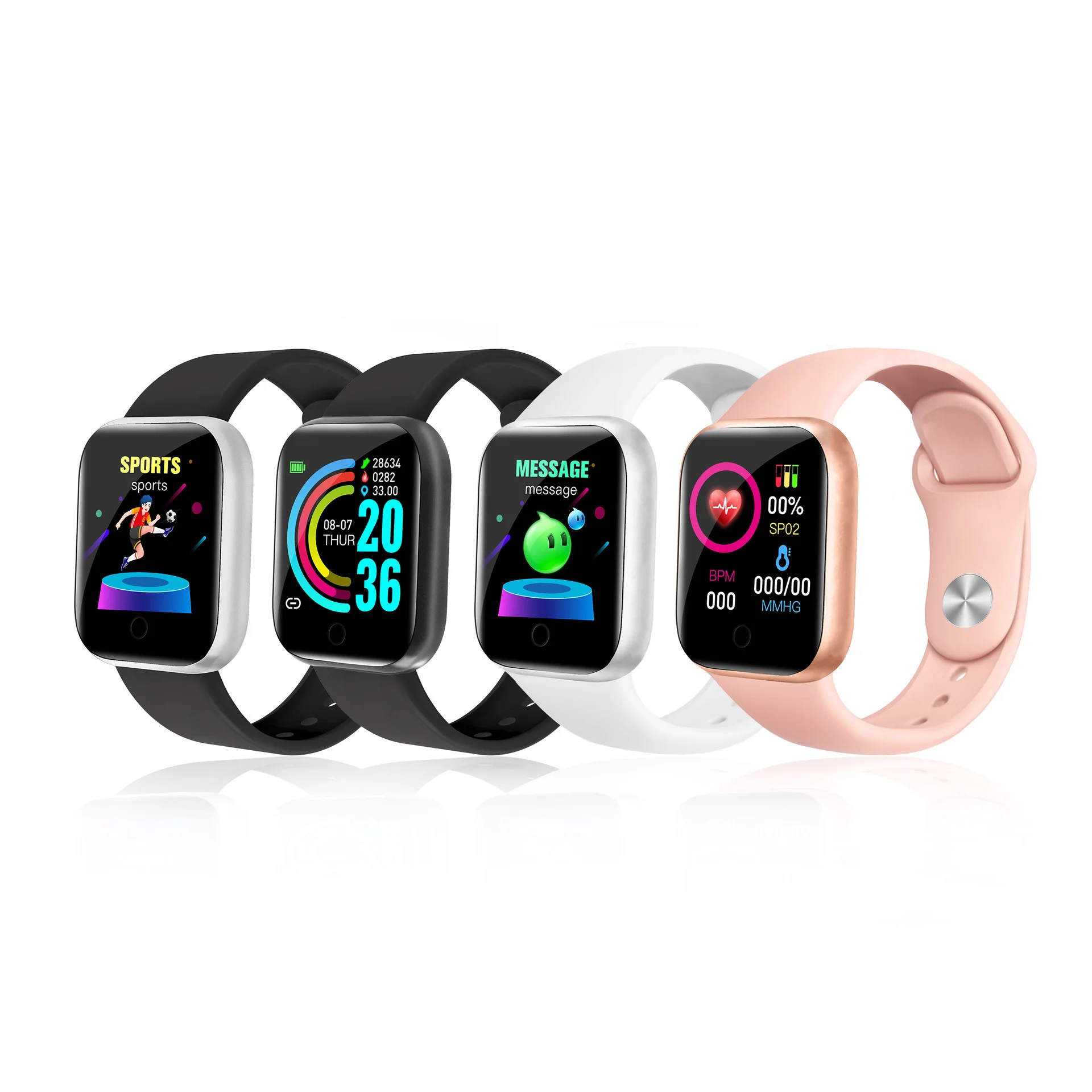 Karenm D20 Smart Watch Men Women For Android Ios Phone Waterproof Heart Rate Tracker Blood Pressure Oxygen Sport Smartwatch Case