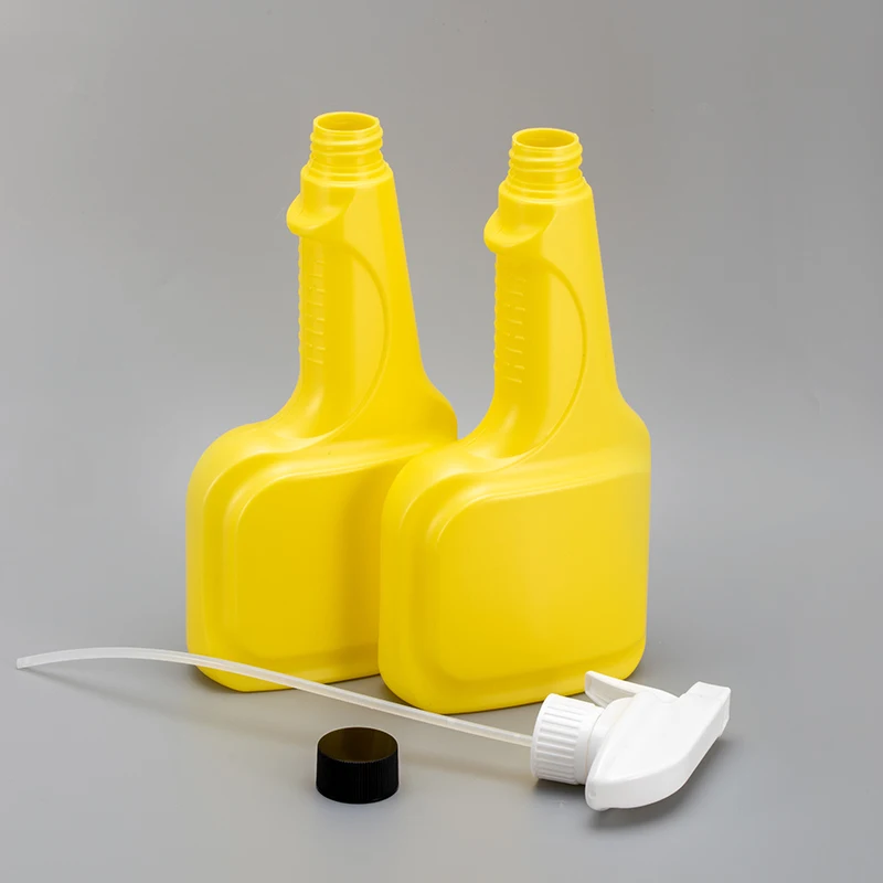 500ml square shape with nozzle trigger spray gun cleaning agent decontamination agent packaging plastic bottle