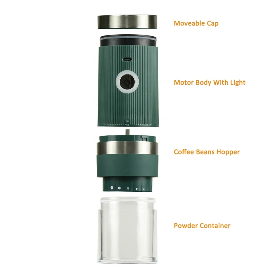 New Product USB Rechargeable Stainless Steel Electric Coffee Grinder Portable