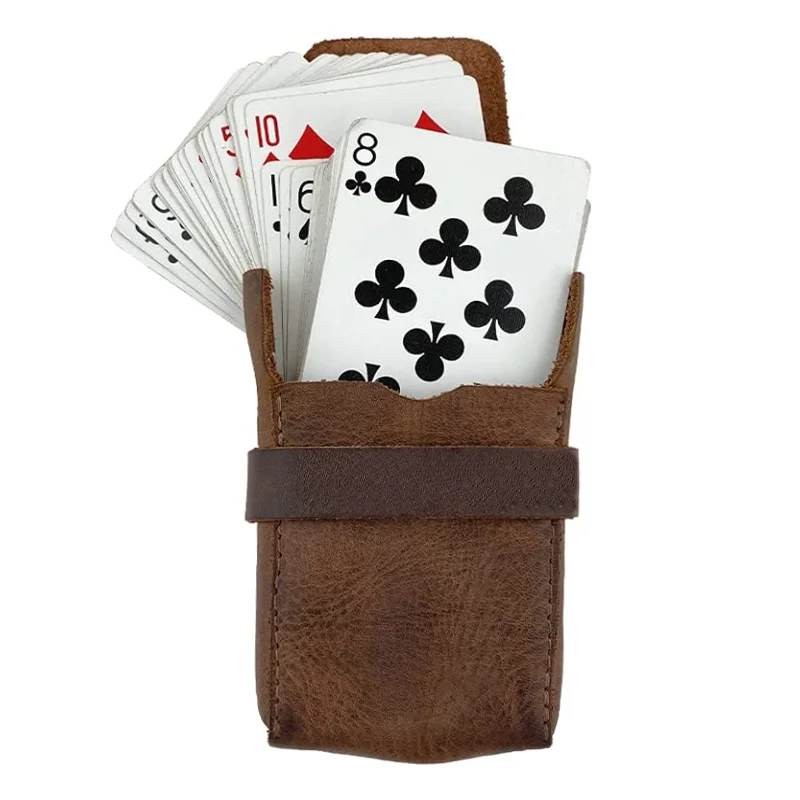 custom Playing Card Case Handmade from Full Grain Leather poker card box