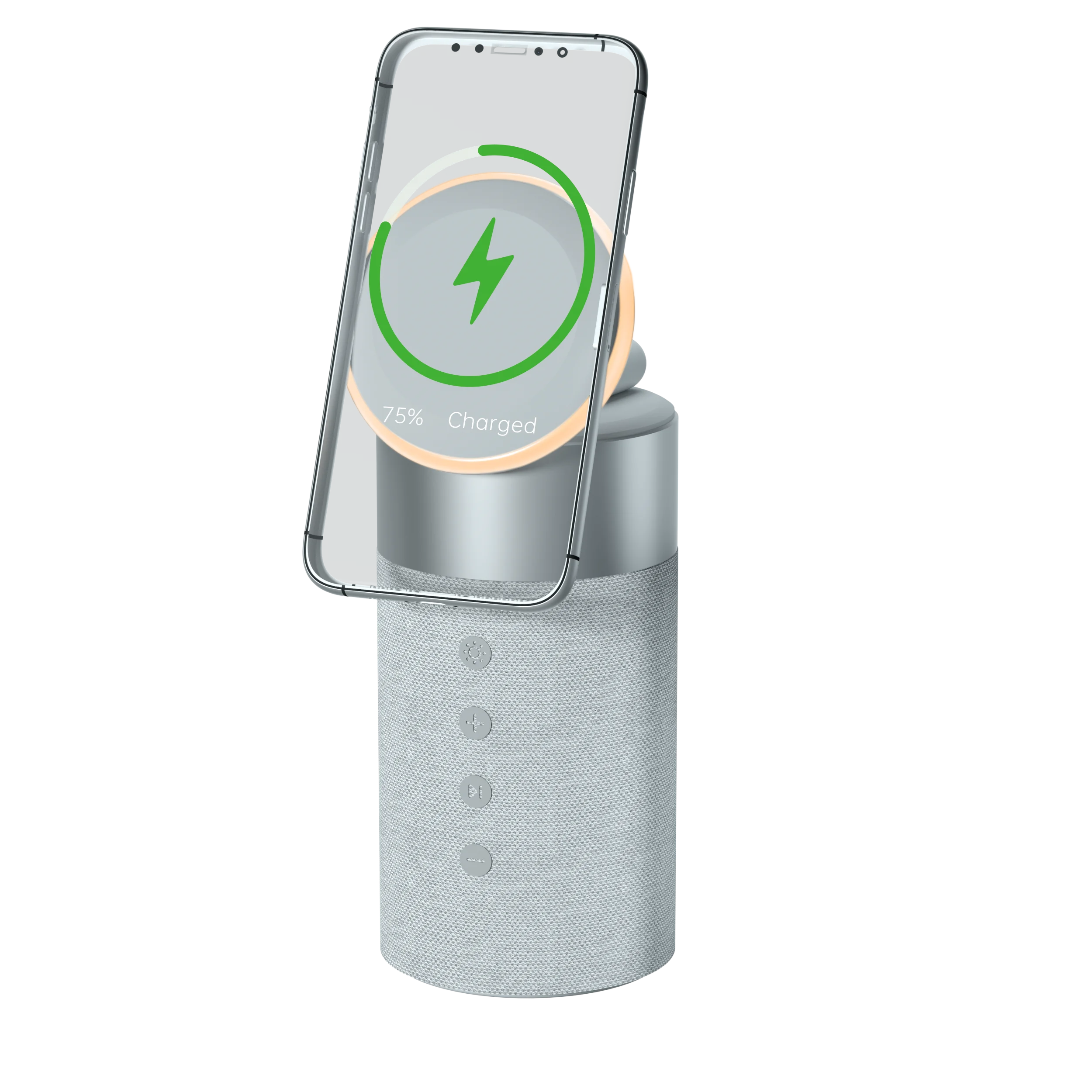 Custom Logo Trending Product BT Speaker Wireless charger For iphone  LED  Warm Light Portable Phone charger Stereo Sound Speaker