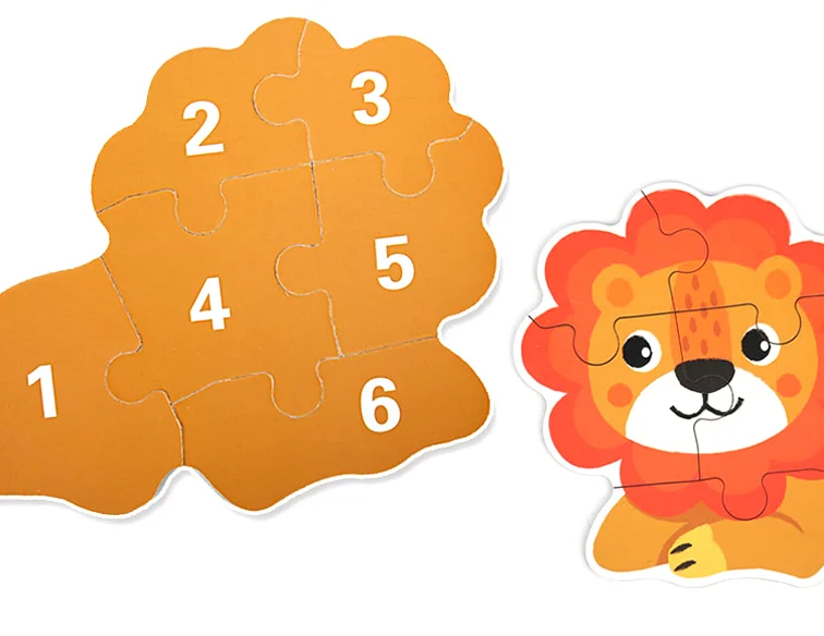 YMK in stock! Animal Traffic Character diy cartoon puzzle early education tin box jigsaw puzzle 6 in 1 for Children wholesale