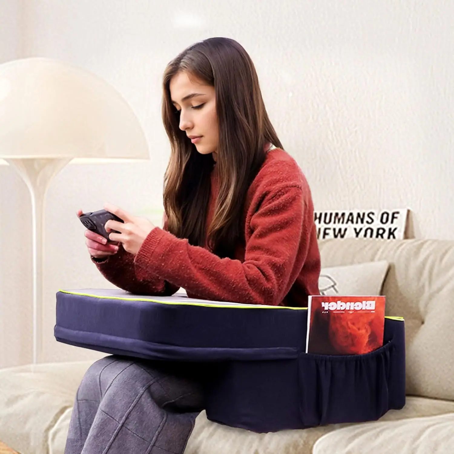 New product Orthopedic Reading Pillow Arm Rest Pillow Custom Memory foam Lap Desk Gaming Pillow forReading Gaming Sitting in Bed