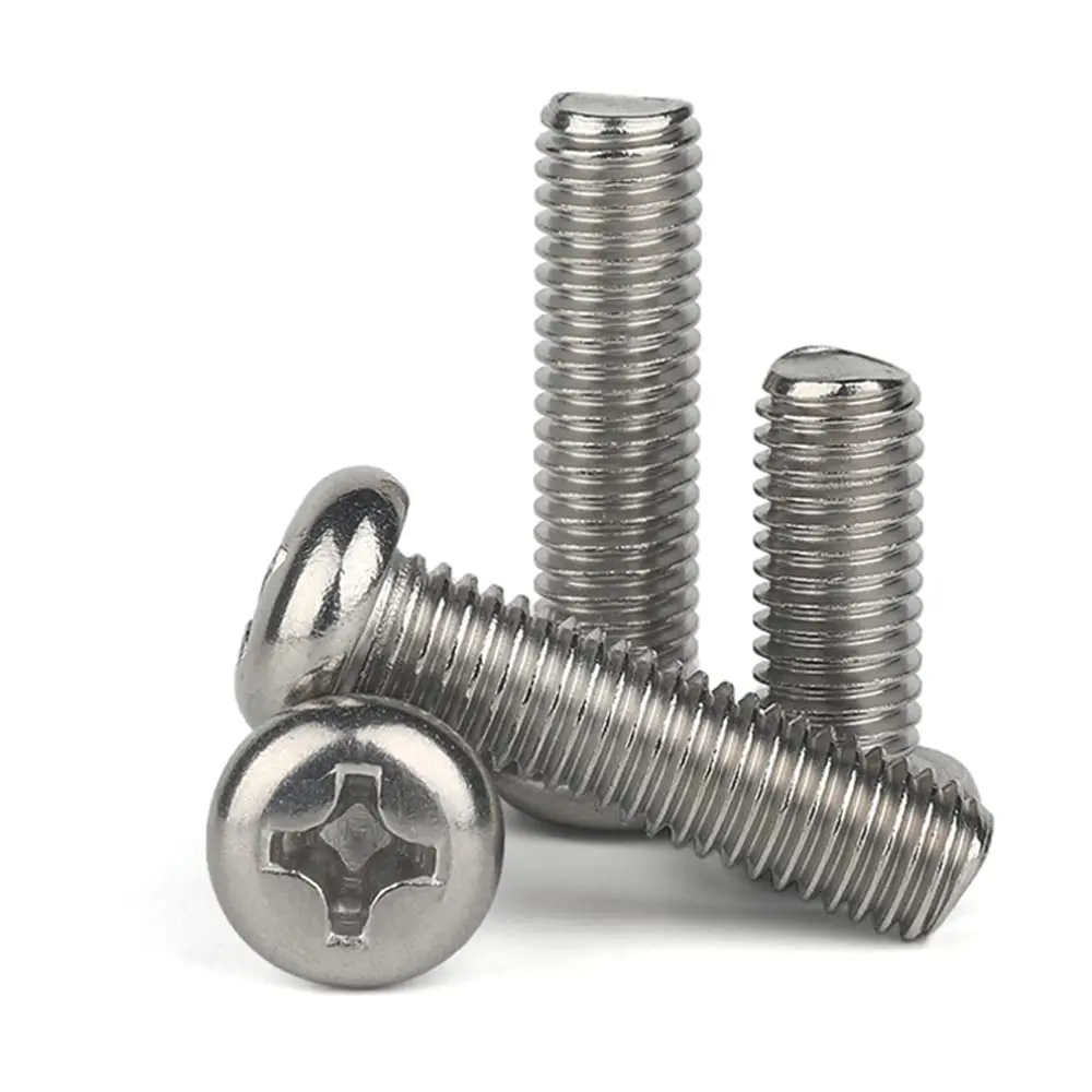 Factory Direct Sale High Quality DIN7985 Stainless Steel 304 Cross recessed raised pan head cheese head screws 1000pcs/bag