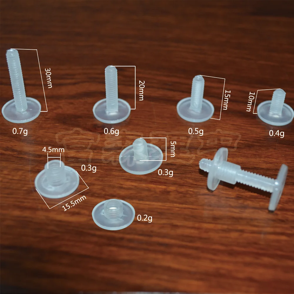 Wholesale Chicago Screw Plastic Binding Screws Black White Clear 3mm 55mm Decorative Screw for Hardware Machine Tornillos