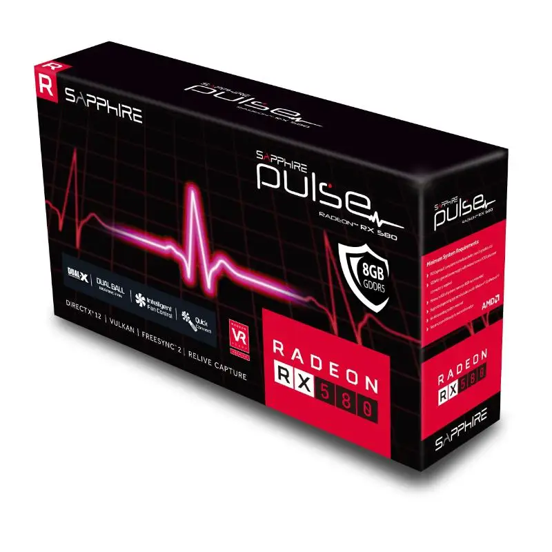 SAPPHIRE Radeon Pulse RX 580 8GB GDDR5 AMD RX580 590 Used Computer Graphics Cards