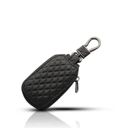 High Quality Luxury Leather Car Key Case Keychain Bag with Keys Holder Inside Auto Branded Pouches