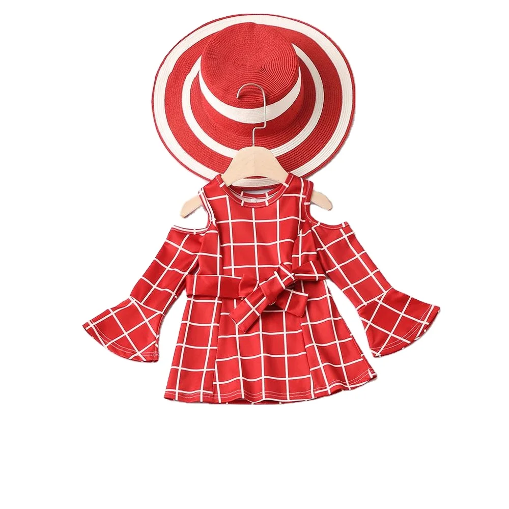 ZCX Red Plaid Fashion Mommy And Daughter Clothing And Me Outfits Girls Dresses Long Sleeve Mother