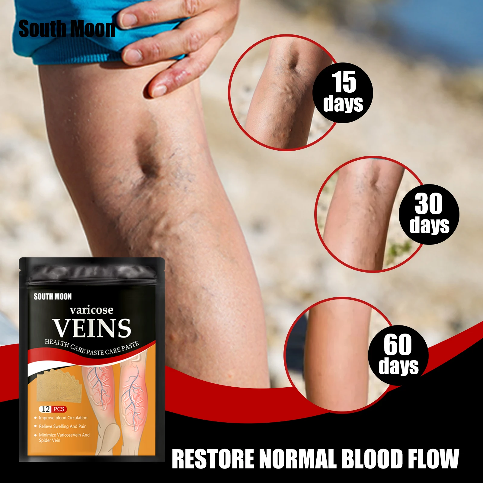 Hot Sale South Moon Brand Varicose Veins Health Care Paste Vein Soothing Leg Strengthen Capillary