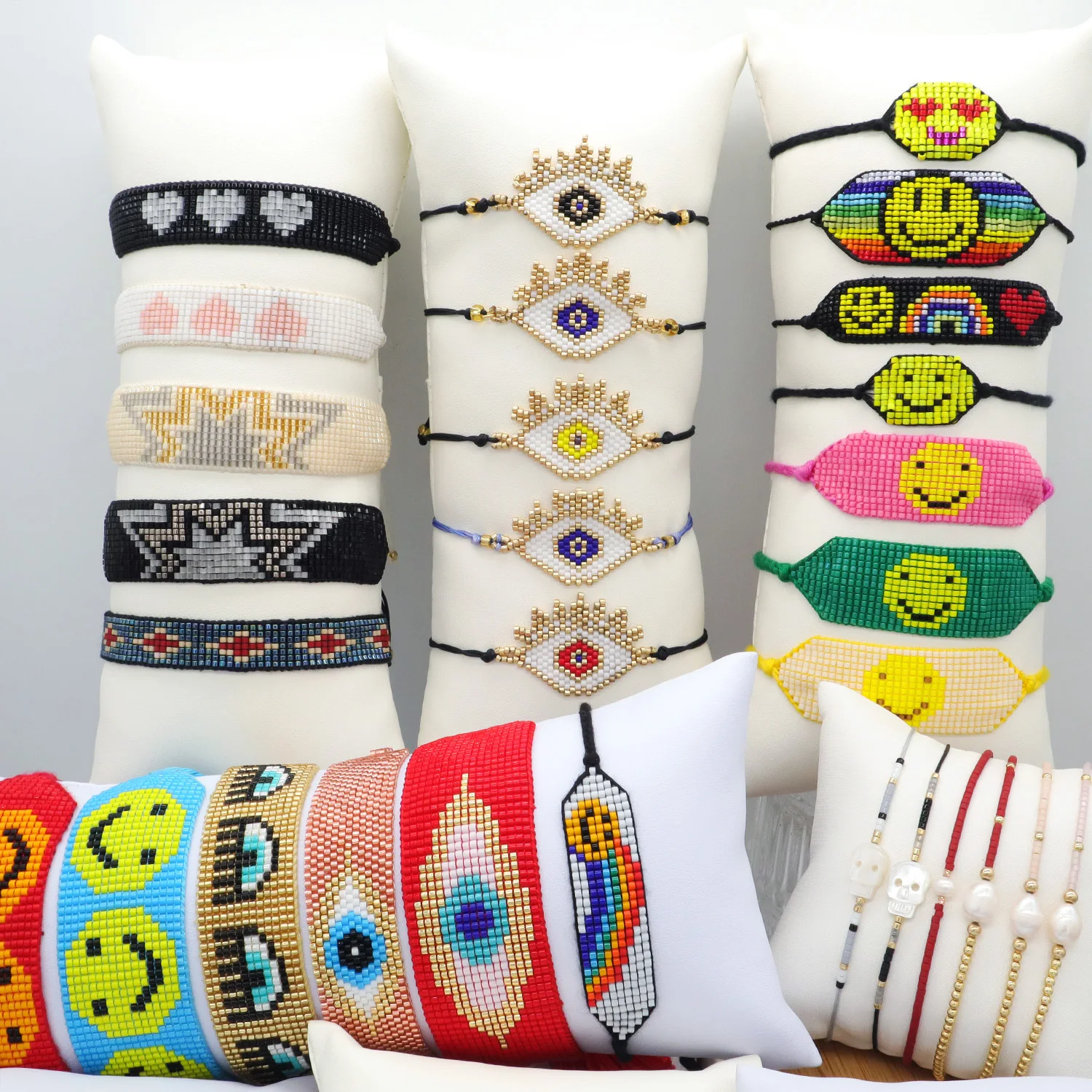 Wholesale Ajustable Women wax thread Miyuki Bangle jewelry Factory Manufacture Handmade OEM Miyuki Beads Custom woven Bracelet