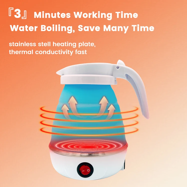 Folding Foldable Portable Collapsible Silicone Car Electric Kettle For Travel Travellers