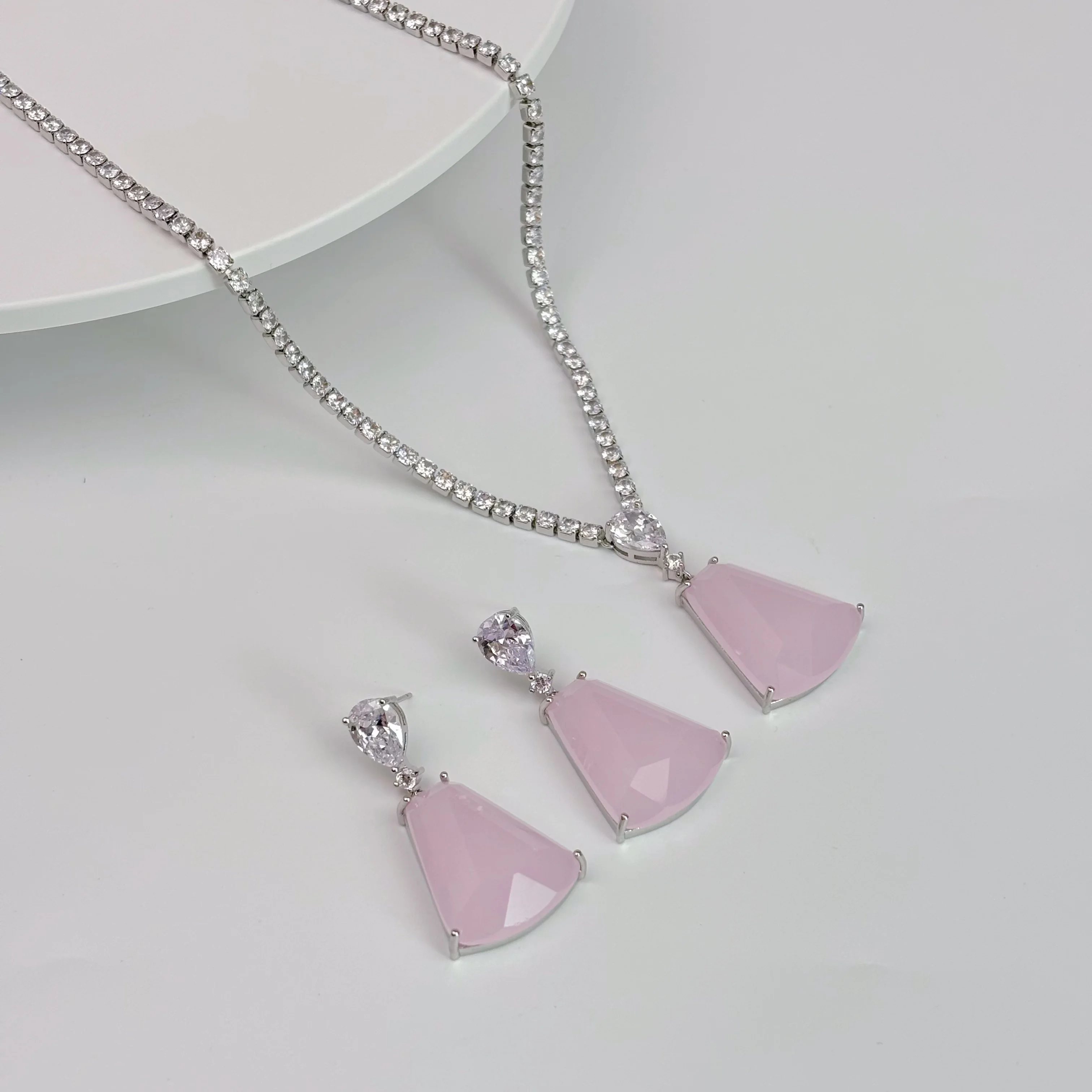 Mengningna wholesale jewelry set 3A  cubic zircon retro style wedding party  vintage earrings necklace dubai jewelry sets