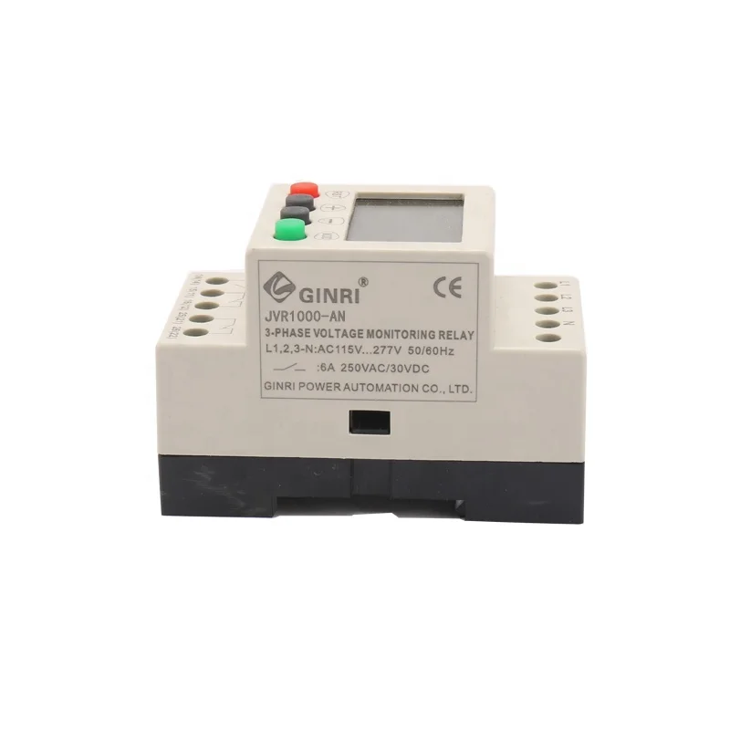 LCD Three-phase Voltage Monitoring Relay JVR1000-AN with Overvoltage Undervoltage phase sequence phase loss Neutral loss