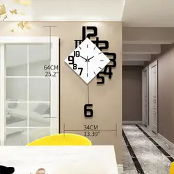 Northern Europe Manual Decorative Wall Clock with Pendulum Modern Iron Wall Clock For Living Room