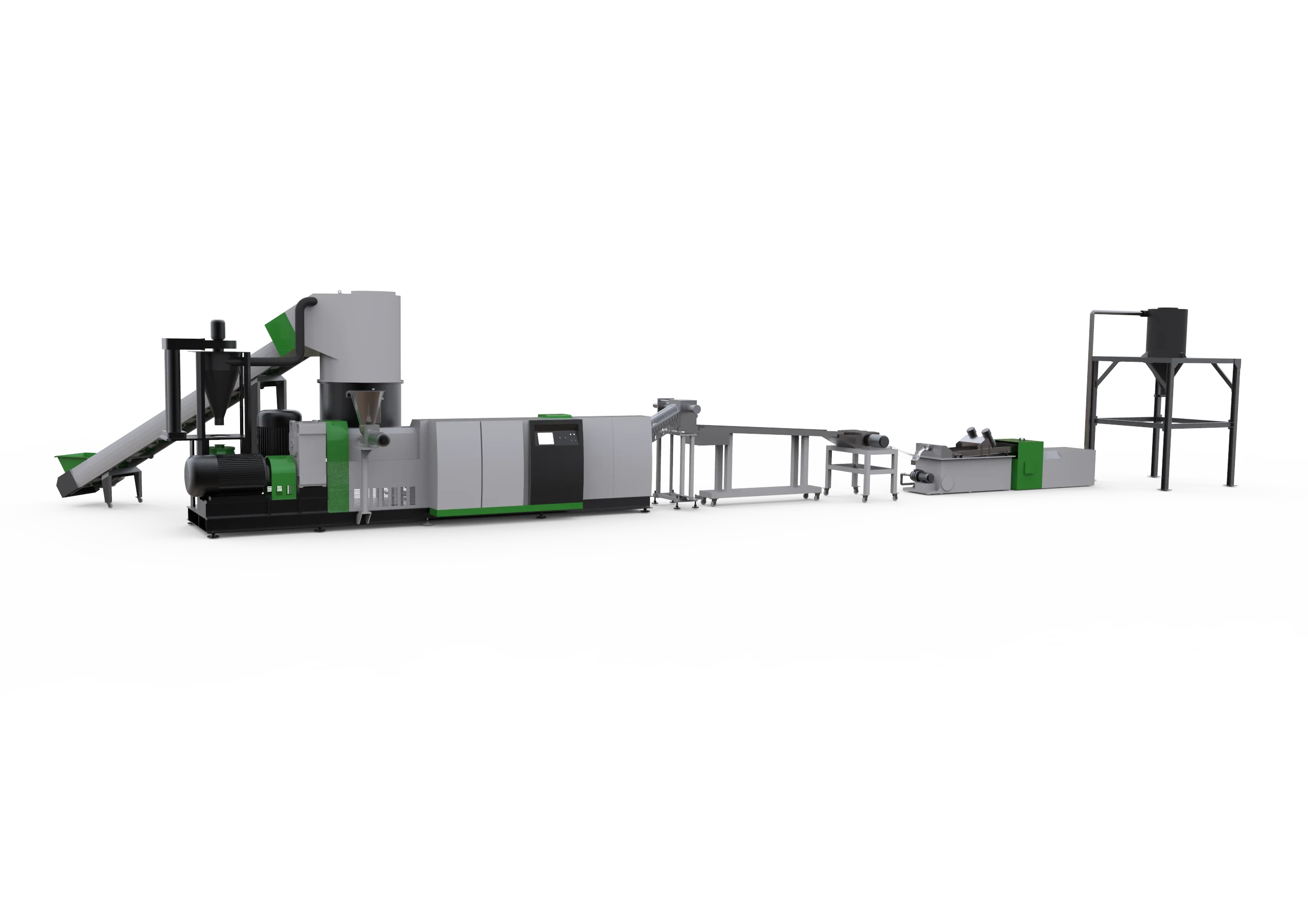 line for PET granules single screw extruder with compactor