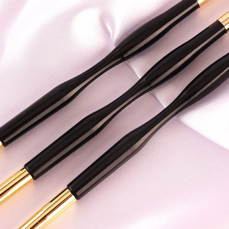 Professional 3pcs Acrylic Nylon Fine Liner Gel Striping Double Side Nail Art Brush