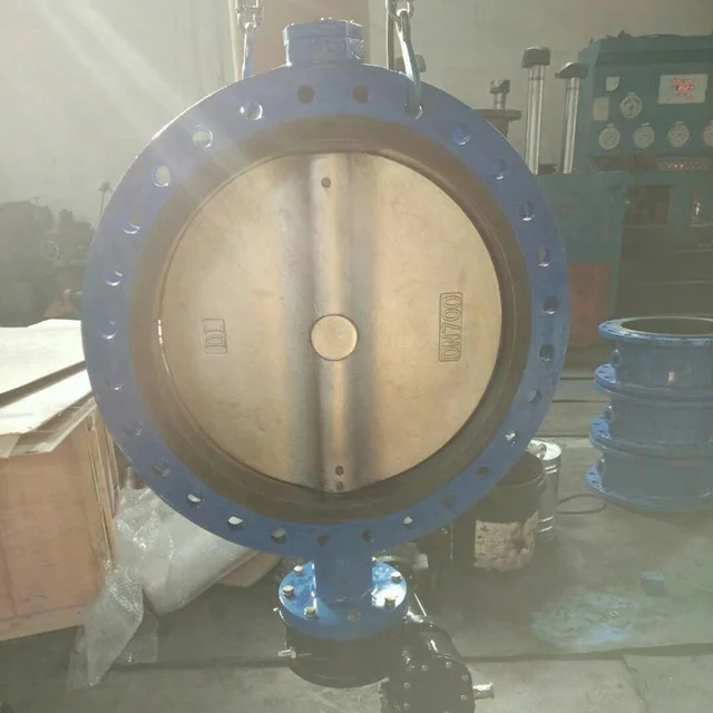 resilient rubber seat double flanged butterfly valve
