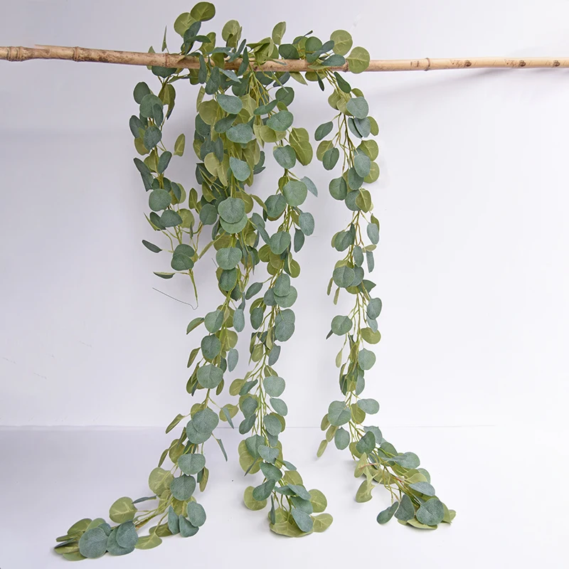 Artificial Eucalyptus Garland Faux Silk Eucalyptus Leaves Vines Handmade Garland Greenery Wedding Backdrop Arch Wall Decor