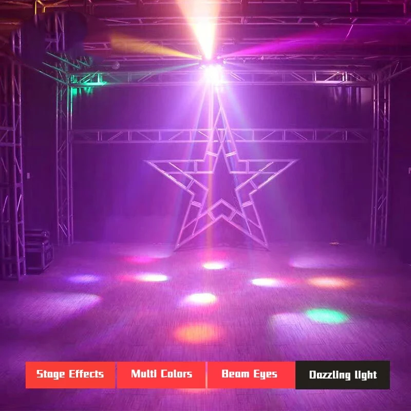 5 in 1 LED Projector Stage Effect Laser Beam Strobe Flash Light DMX Bee Eyes for DJ Disco Stage Light Party Light Music Lamp