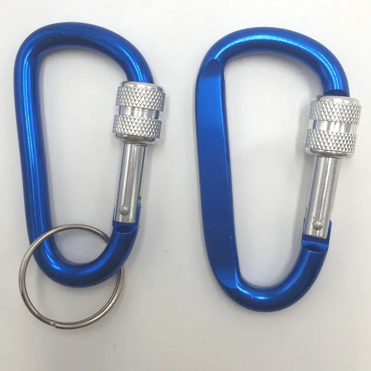 Combination screw lock swivel  8 cm aluminum key carabiner
