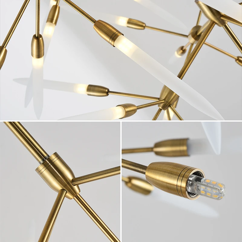Hotel Home Decoration Led Pendant Lighting Chandelier Modern Gold Hanging Light Industrial Design Pendant Lamp For Living Room