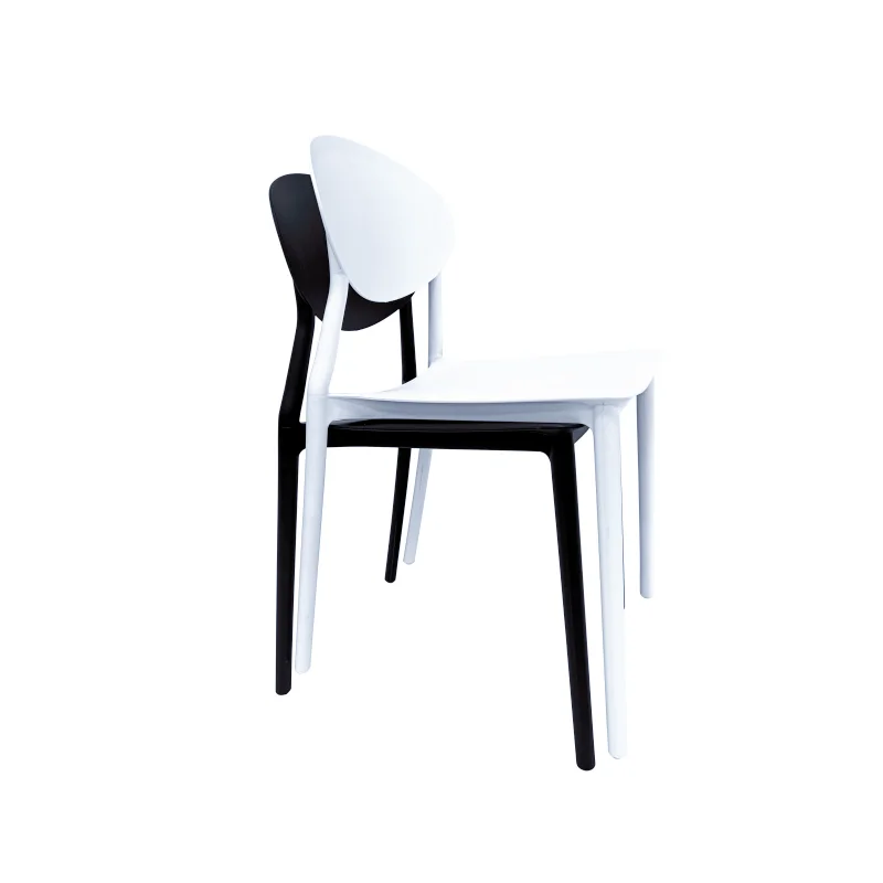 Wholesale Plastic Chair Stackable PP Seat Design Dining Chairs For Events White Black Restaurant Chair