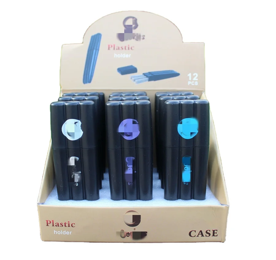 Wholesale Smoking Accessories 121MM Pocket Plastic Cigar Holder Smell Proof 3 in 1 Herb Case Cigarette Paper Tubes Case