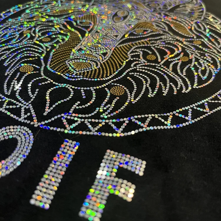 Iron on Motif Bling Appliques Hotfix Spangles Supplier Custom Design Logo Heat Transfers Glitter Hot Fix Sequins
