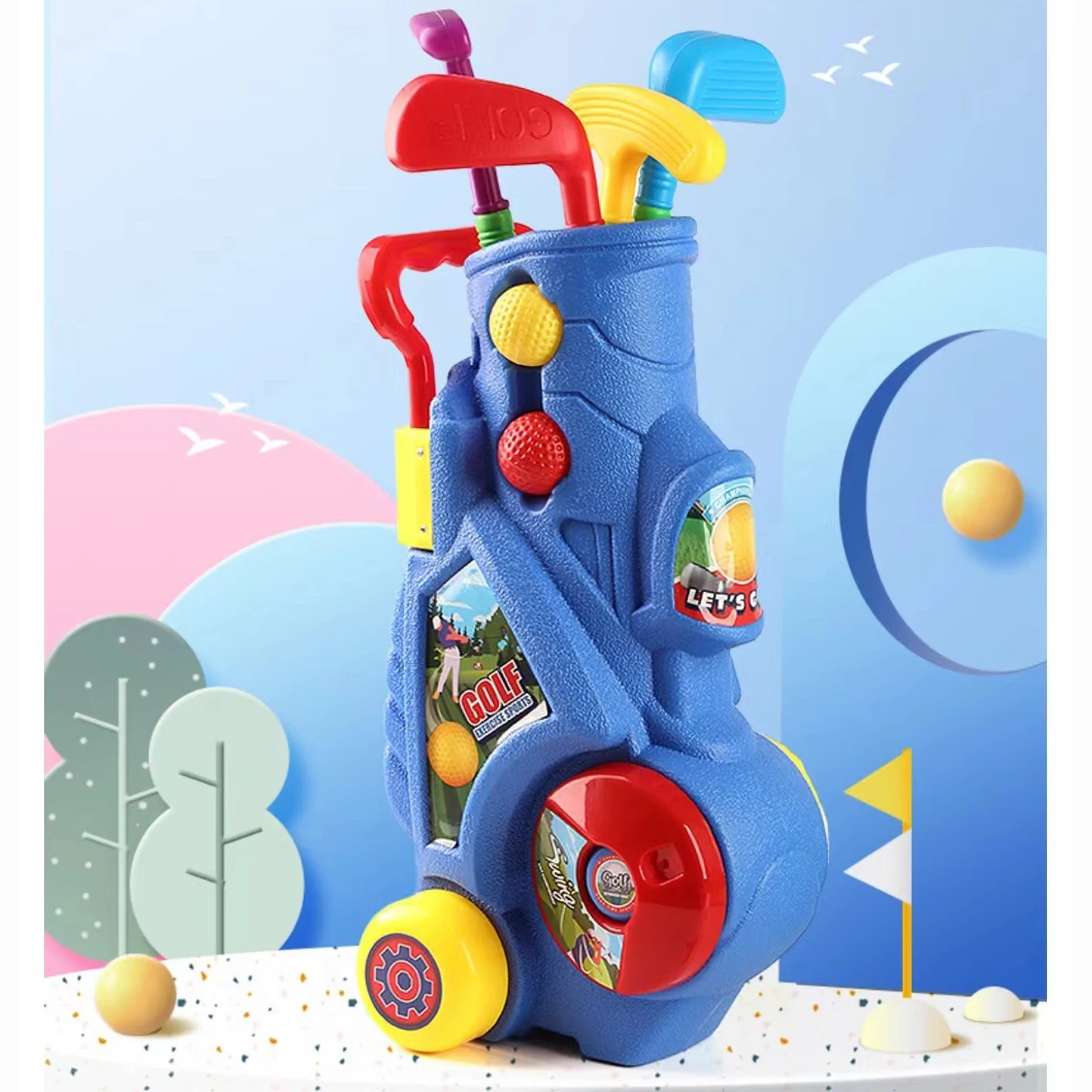 2023 Kids outdoor sport toy golf ball games mini golf play set toddler indoor toy