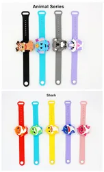 Mini Child Hand Sanitzer Wrist Sanitiser Bracelet Wristband  Design Kids Watch Cartoon hand sanitizer Silicone bracelet