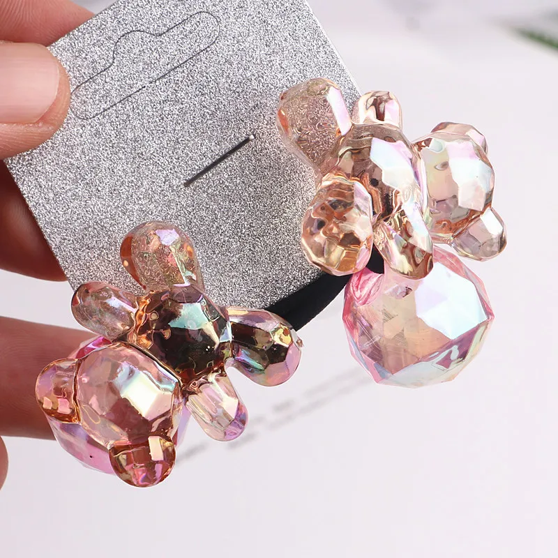 Hair Accessories Hair Ties for Kids Color Type Clear Cute Bear Extensions Girls Hair Ties