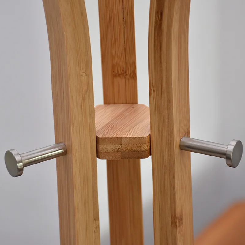 Factory Sale Various Living Room Four Feet Standing Bamboo Clothes Rack