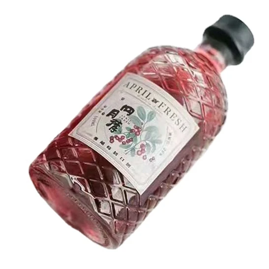 Creative 100ml 250ml 375ml 500ml Clear Empty Corked Beverage Juice Fruit Wine Glass Bottles with Cork Lid