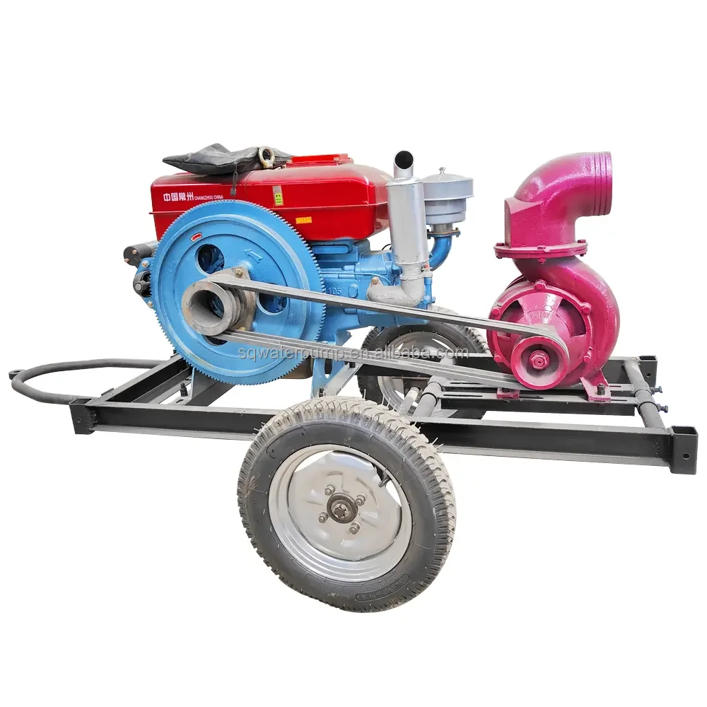 In stock 6inch 12hp energy saving diesel pump large flow agricultural irrigation system water pump unit with diesel engine