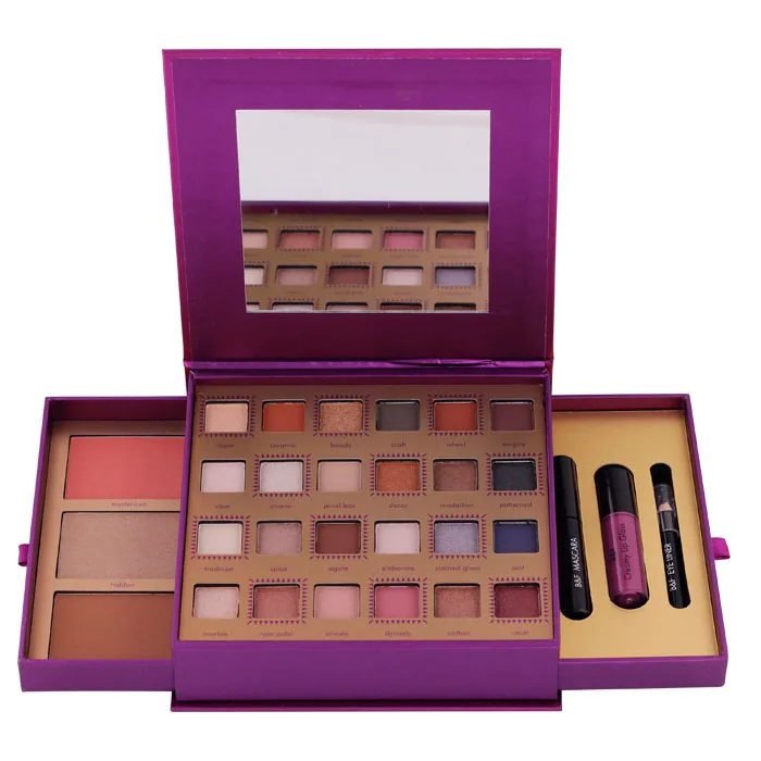 Rigid Paper Box Mekup Cosmetic Makeup Custom Pallet Paraben Free Gliter Nuetral Eyeshadow