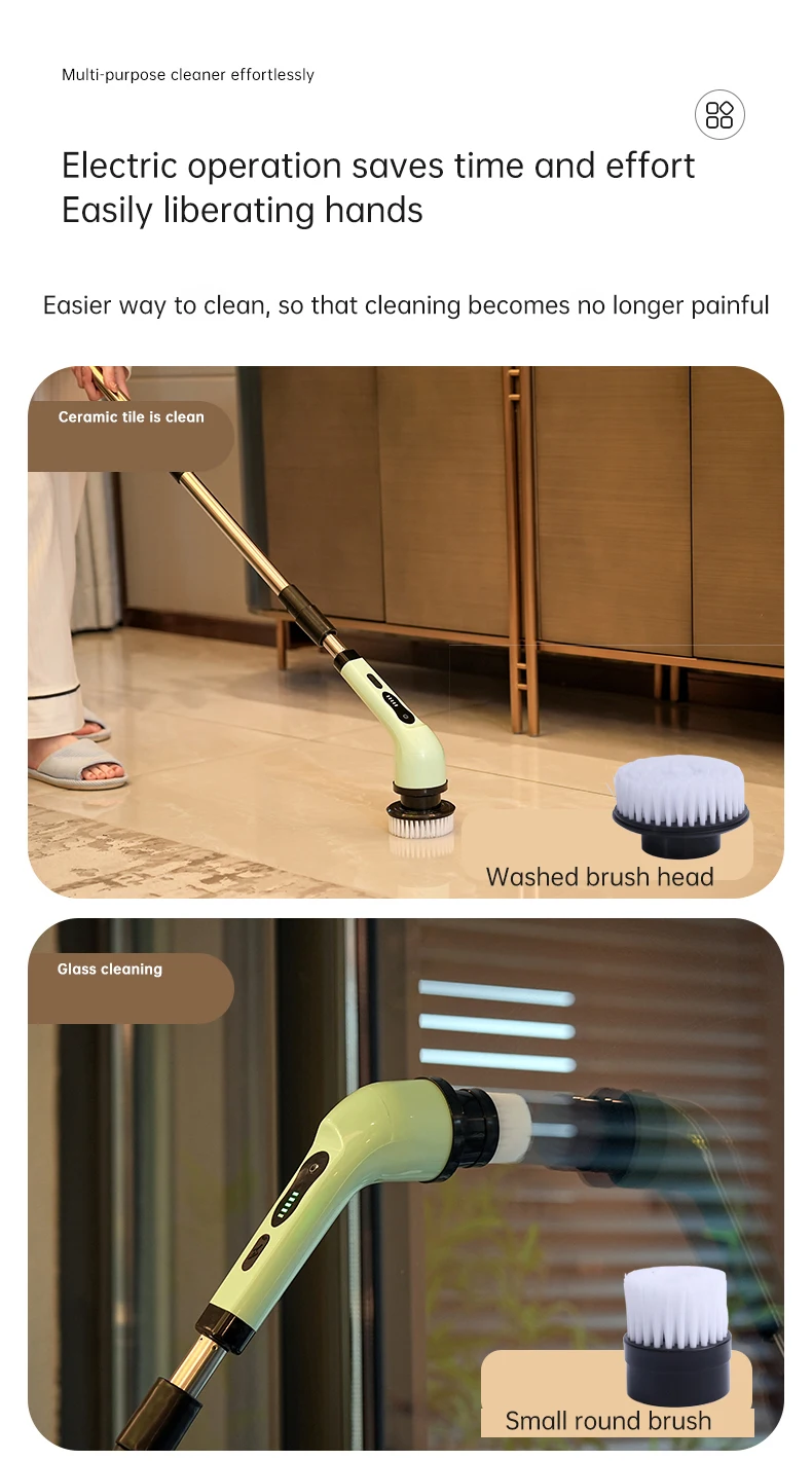 Electric Cleaning Brush USB Handheld Rotary Scrubber Power Brush Scrubber For Bathroom