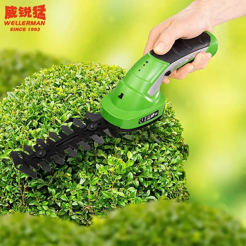 2 in 1 Garden Grass Shrub Shear 7.2V 120mm Electric Mini Hedge Trimmer