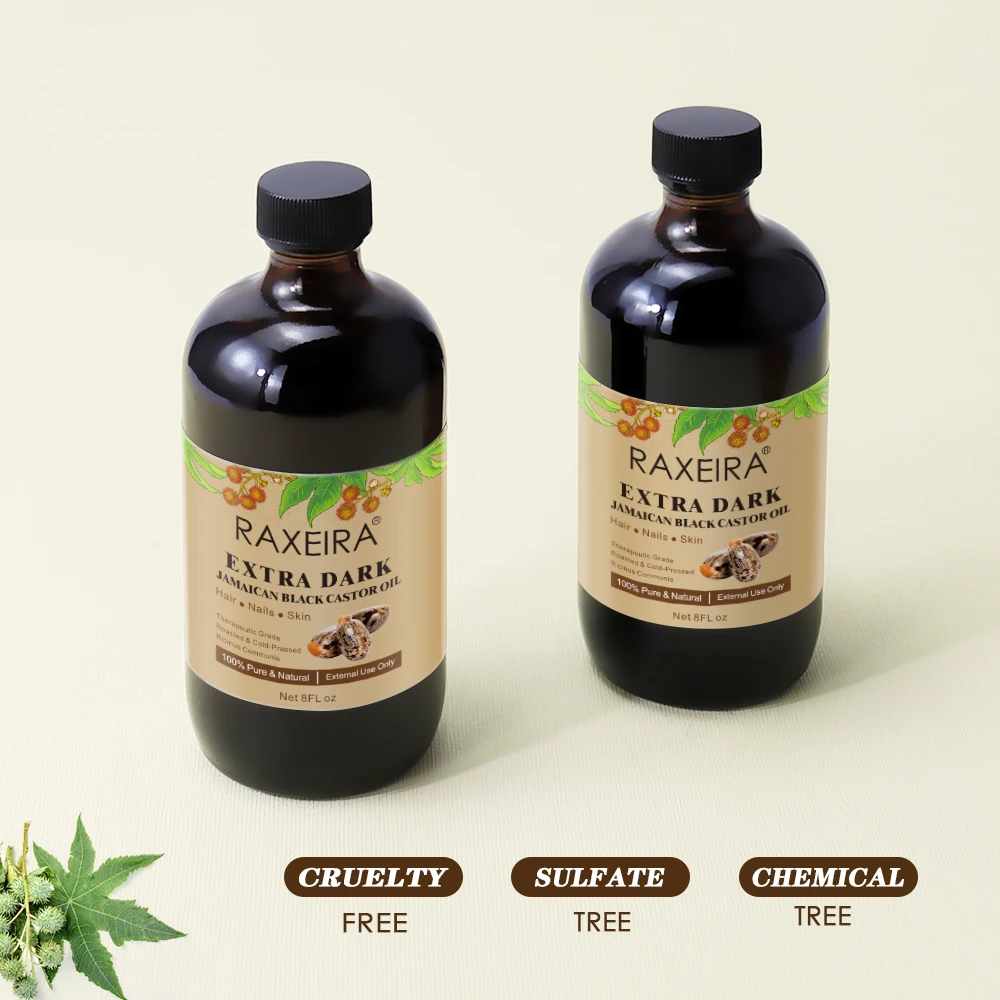 Private Label 100% Pure natural Jamaican Black Castor Oil Biotin Hair Regrowth Oil Hair Growth jamaican black castor oil bulk