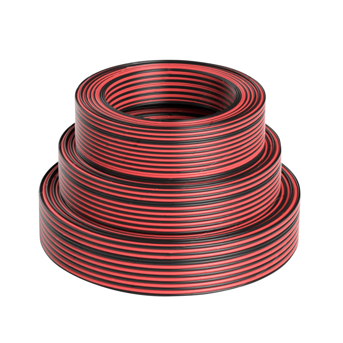 Durable Pvc Jacket Black & Red Cable 24awg Flexible Parallel Flat Twin Wires Soft Silicone Wire Packing For Electrical Use 100m