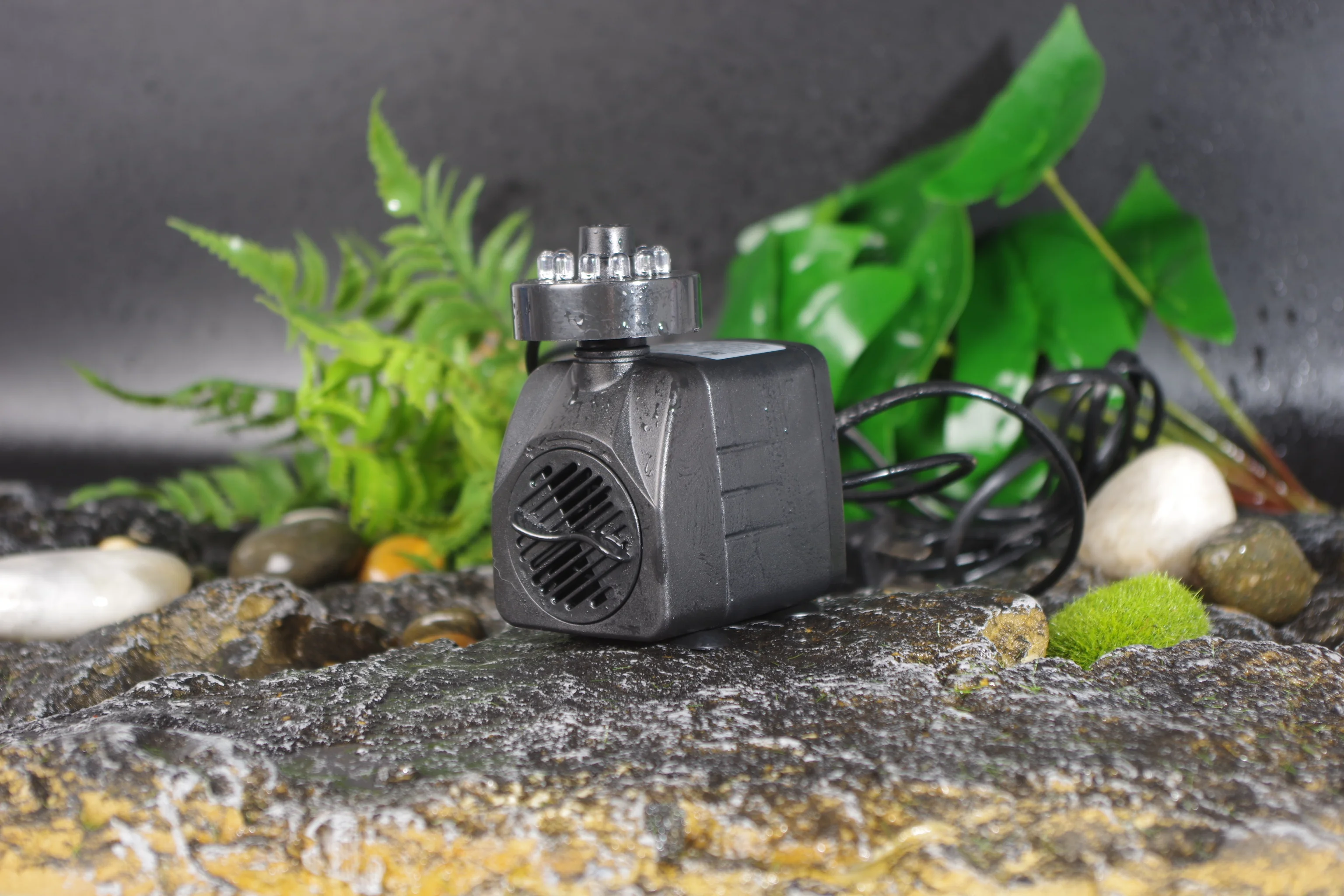 In stock small water pump 110V 220V fish tank water circulating aquarium fountain with color led adjustable submersible pumps