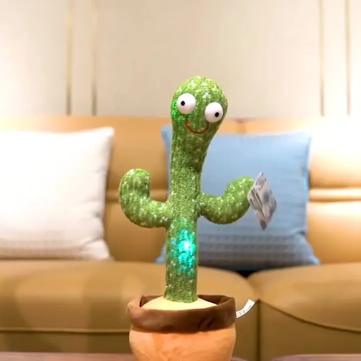 Fast Shipping Multi Type Funny Baby Toys Plush Electronic Recording Dancing and Singing Talking Cactus Toy for Baby