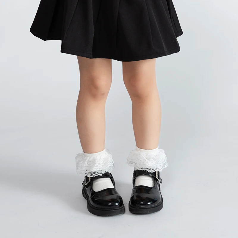 
New Arrivals Kids Girl 2-12 Years Big Lace Princess Short Socks Cotton Socks S/M/L/XL Children Lace Socks 