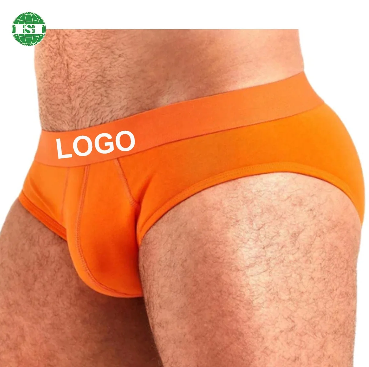 Customized logo male underwear 95/5 organic cotton/ spandex mens briefs OEM with name on waistband
