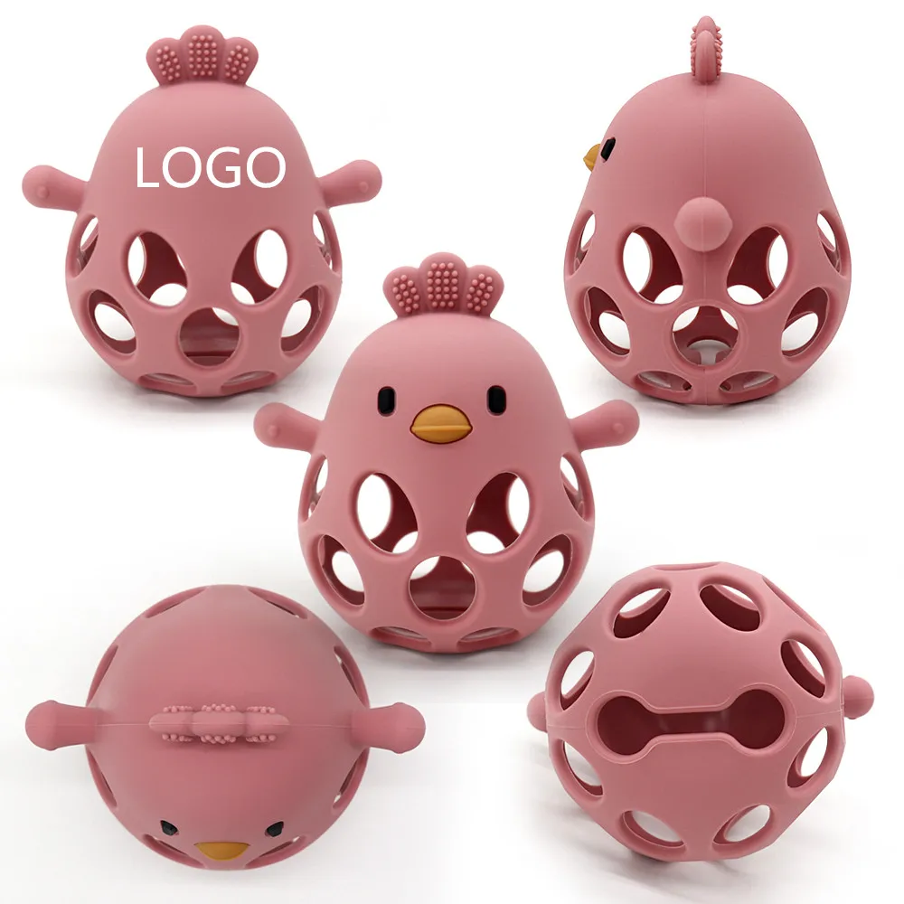 Wholesale Soft Cute BPA Free Newborn 6 month Teething Toy Hand Animal Silicone Teether For Baby