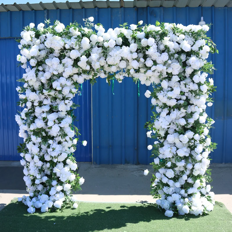 L-HOA004 Wholesale wedding arch horn with flower backdrop horn arch flower artificial flower horn arch for event decoration