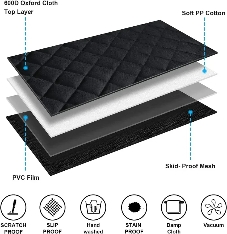 PU Waterproof Durable Scratch Pet Car Mat Anti-dirty Car Rear Mat Quilted Cotton Dog Mat Kennel Black Print Dog Car Seat Cover