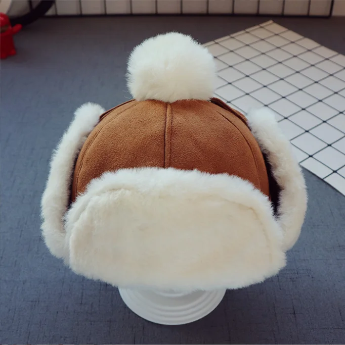 New Baby Boys Girls Hat Kids Children Ear Flap Muff Winter Warm Plush Cotton Cap Outdoor Lei Feng Cap
