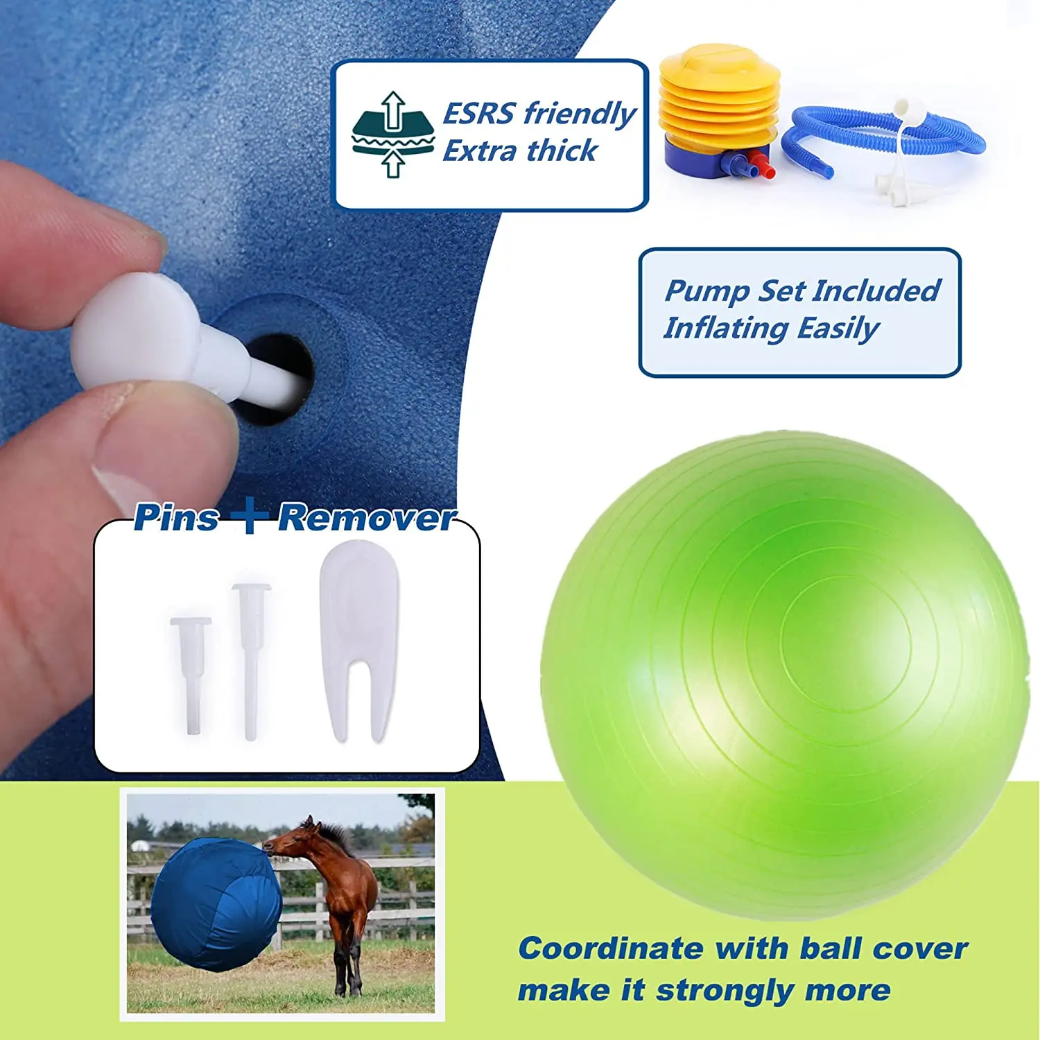 40 Inch Horse Ball for Play Large Horse Ball Big Herding Ball