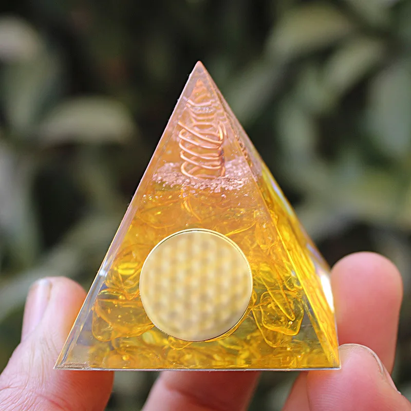 50mm and 60mmEnergy Generator Orgone Crystal Pyramid Gemstone Organite Pyramids Healing Crystal Pyramid